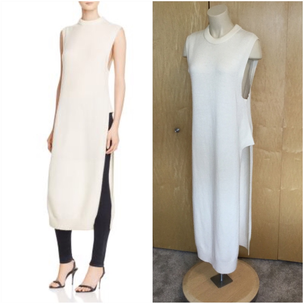 Alexander Wang White Sleeveless Sweater Dress